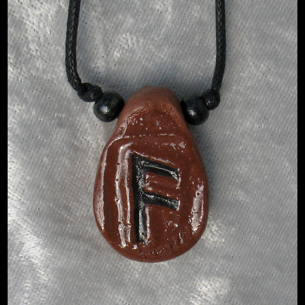Collier Runique d'Argile "Ansuz" - (Connaissance & Sagesse Divin